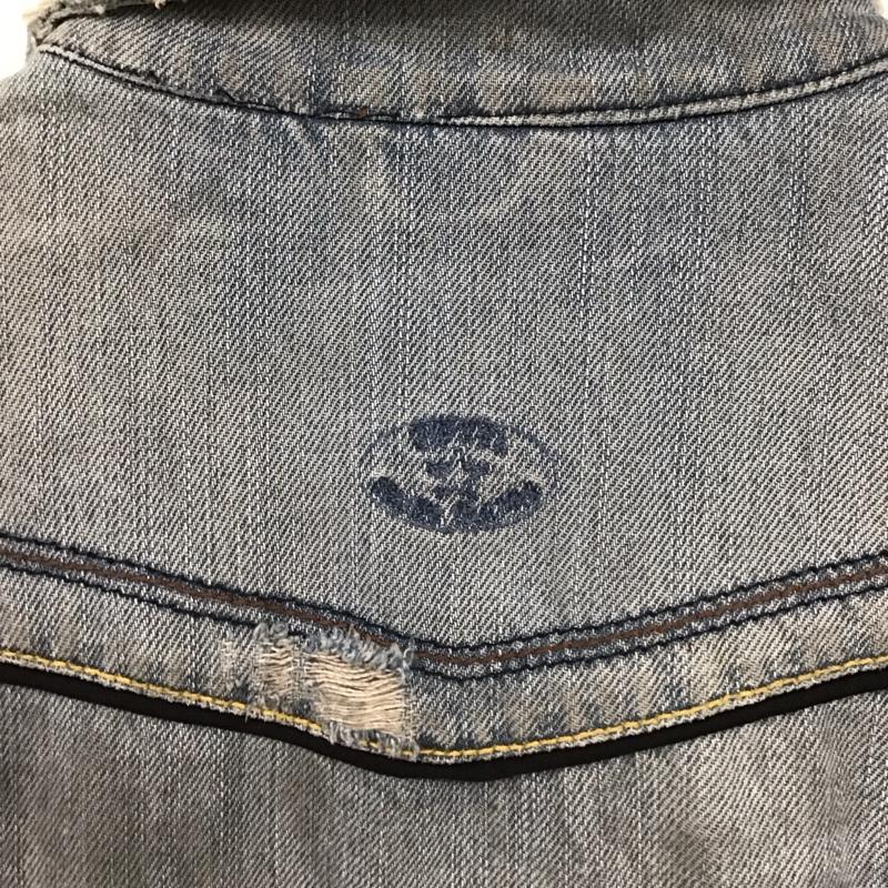 ディーゼル DIESEL ジャケット、上着 ジャンパー、ブルゾン ジップアップジャケット デニムジャケット Gジャン L 無地 X ダメージ加工 インディゴ / インディゴ /  メンズ USED 古着 中古 10150615