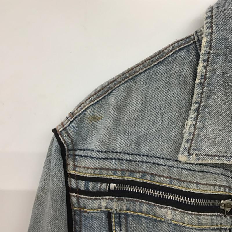 ディーゼル DIESEL ジャケット、上着 ジャンパー、ブルゾン ジップアップジャケット デニムジャケット Gジャン L 無地 X ダメージ加工 インディゴ / インディゴ /  メンズ USED 古着 中古 10150615