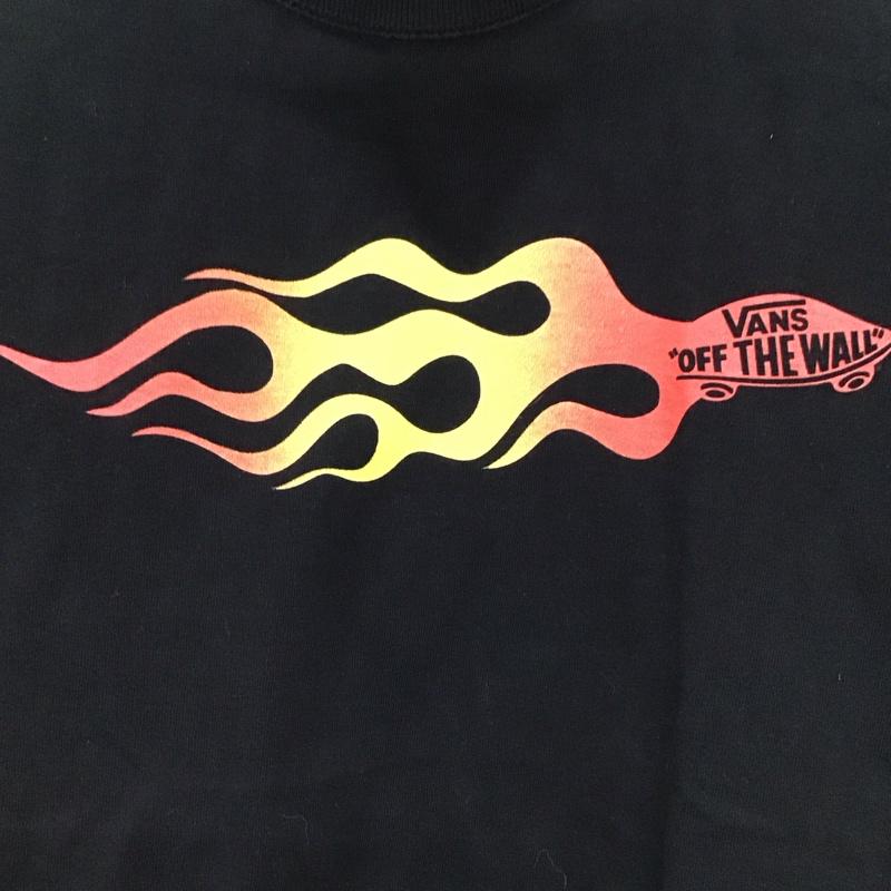 バンズ VANS Tシャツ 半袖 半袖カットソー プリントTシャツ クルーネックカットソー S ロゴ、文字 黒 / ブラック /  メンズ USED 古着 中古 10150617