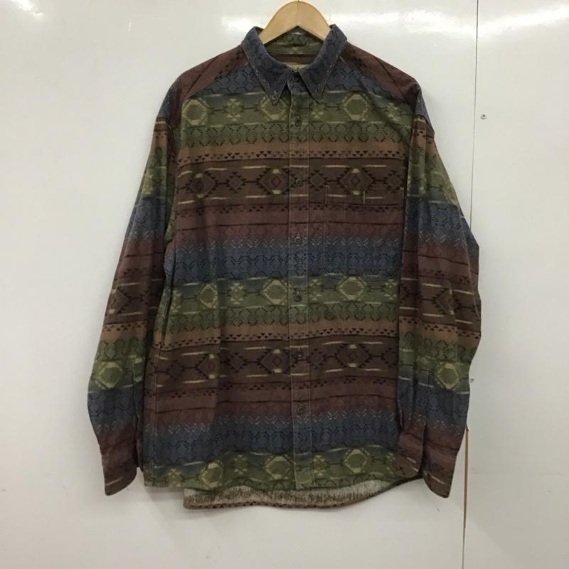 古着 USED シャツ、ブラウス 長袖 長袖シャツ プリントシャツ カラーシャツ ボタンダウンシャツ L プリント マルチカラー / マルチカラー /  メンズ USED 古着 中古 10150618