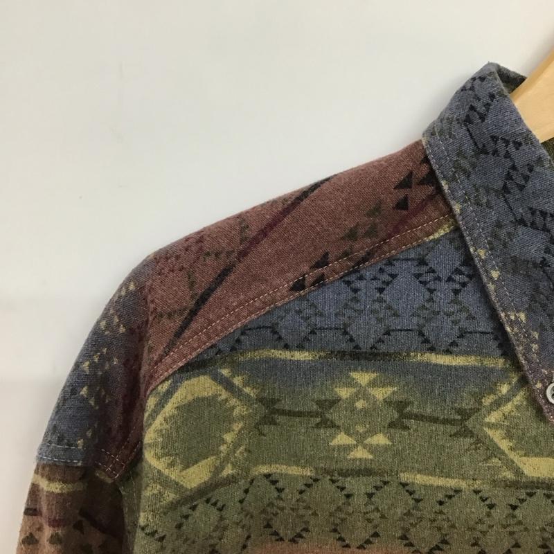 古着 USED シャツ、ブラウス 長袖 長袖シャツ プリントシャツ カラーシャツ ボタンダウンシャツ L プリント マルチカラー / マルチカラー /  メンズ USED 古着 中古 10150618