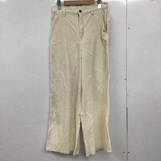 ニコアンド niko and... ボトムス ボトムス st75cl01ad ワイドパンツ コーデュロイ フリンジパンツ L 無地 白 / ホワイト /  レディース USED 古着 中古 10150639