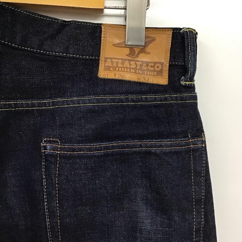 アットラスト ATLAST&CO. パンツ デニム、ジーンズ デニムパンツ ワイドパンツ カジュアルパンツ 34インチ 無地 インディゴ / インディゴ /  メンズ USED 古着 中古 10150652