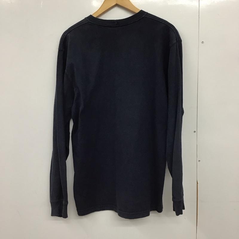 カーハート Carhartt カットソー 長袖 長袖カットソー クルーネックカットソー プリントカットソー M ロゴ、文字 紺 / ネイビー /  メンズ USED 古着 中古 10150659