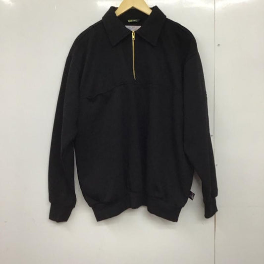 ゲームウェア スポーツウェア GAME WINNER SPORTS WEAR トレーナー 長袖 長袖トレーナー スウェット ジップアップネック プルオーバー L 無地 黒 / ブラック /  メンズ USED 古着 中古 10150668