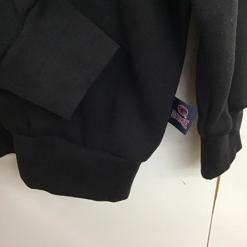ゲームウェア スポーツウェア GAME WINNER SPORTS WEAR トレーナー 長袖 長袖トレーナー スウェット ジップアップネック プルオーバー L 無地 黒 / ブラック /  メンズ USED 古着 中古 10150668