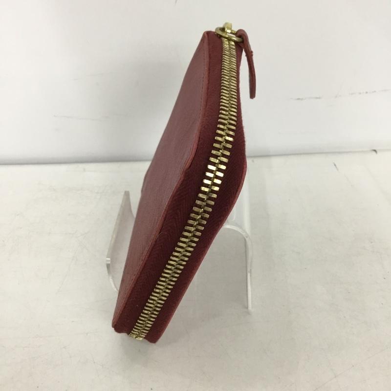 イルビゾンテ IL BISONTE 財布 二つ折り ラウンドファスナー レザー ロゴ、文字 赤 / レッド /  メンズ USED 古着 中古 10150678