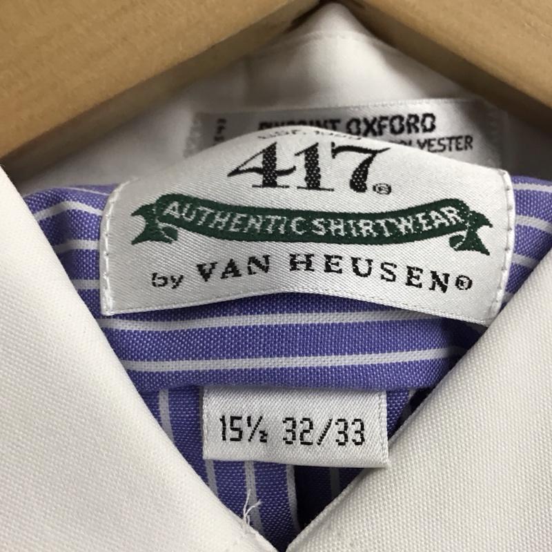 ウ゛ァンヒューゼン VANHEUSEN シャツ、ブラウス 長袖 長袖シャツ ストライプシャツ カラーシャツ ストライプ 白 / ホワイト / X 青 / ブルー /  メンズ USED 古着 中古 10150684