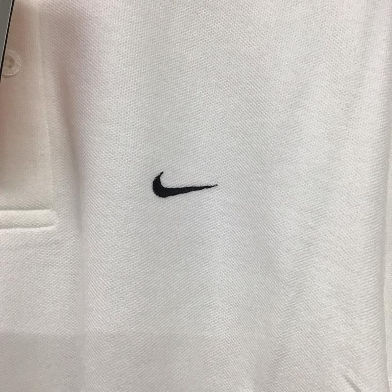 ナイキ NIKE ポロシャツ 半袖 半袖ポロシャツ カラーシャツ 半袖カットソー XL ロゴ、文字 白 / ホワイト /  メンズ USED 古着 中古 10150688