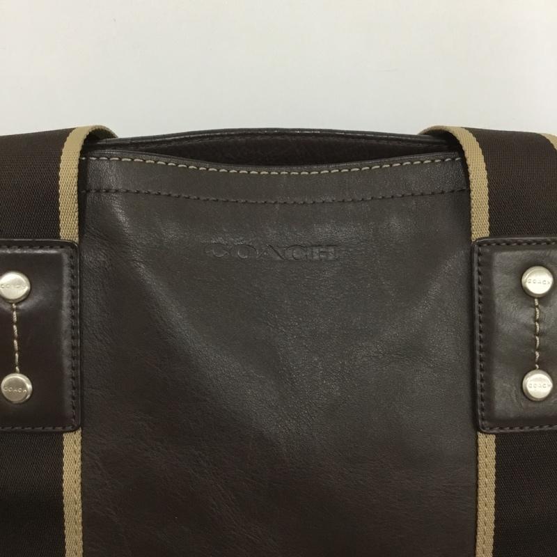 コーチ COACH トートバッグ トートバッグ F70558 ヘリテージウェブ ショルダー 2WAY ロゴ、文字 ダークブラウン / ダークブラウン /  メンズ USED 古着 中古 10150691