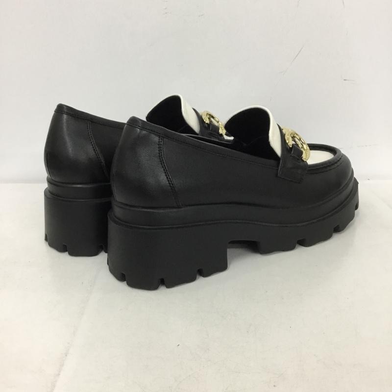 アズールバイマウジー AZUL BY MOUSSY ローファー ローファー ダブルリングメタルトラックソールローファー 厚底 L 無地 黒 / ブラック / X 白 / ホワイト /  レディース USED 古着 中古 10150695