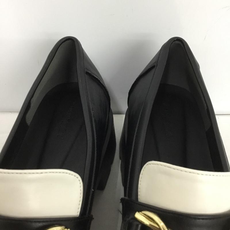 アズールバイマウジー AZUL BY MOUSSY ローファー ローファー ダブルリングメタルトラックソールローファー 厚底 L 無地 黒 / ブラック / X 白 / ホワイト /  レディース USED 古着 中古 10150695