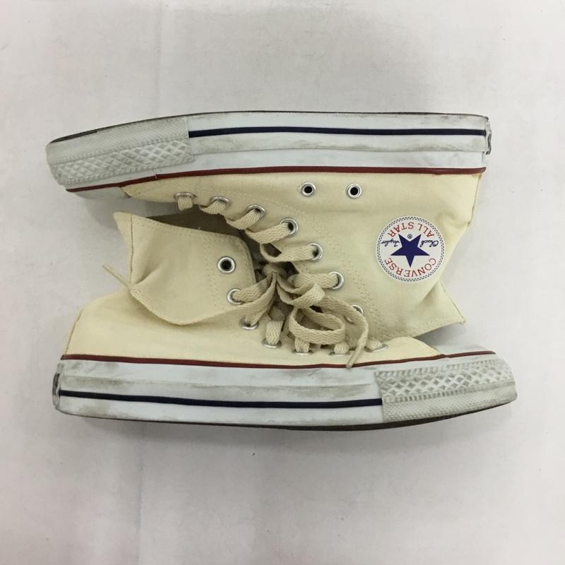 コンバース CONVERSE スニーカー スニーカー 1608 ALL STAR ハイカット 23cm 23.0cm ロゴ、文字 アイボリー / アイボリー /  レディース USED 古着 中古 10150697