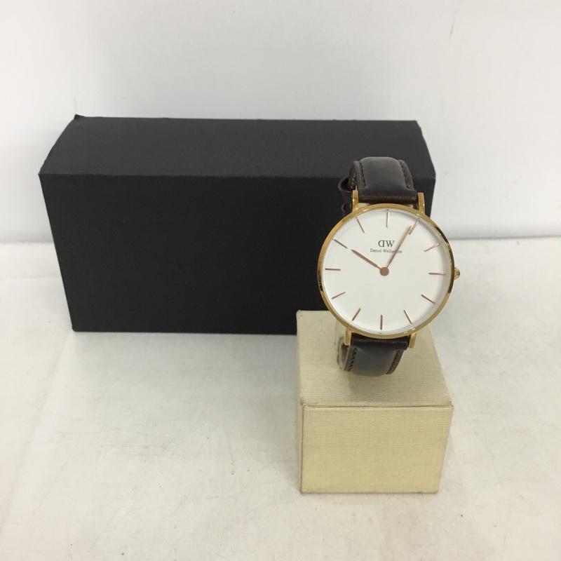ダニエルウェリントン Daniel Wellington 腕時計 アナログ（クォーツ式） classic B32R6 レザーベルト 箱有 ロゴ、文字 ダークブラウン / ダークブラウン /  レディース USED 古着 中古 10150705