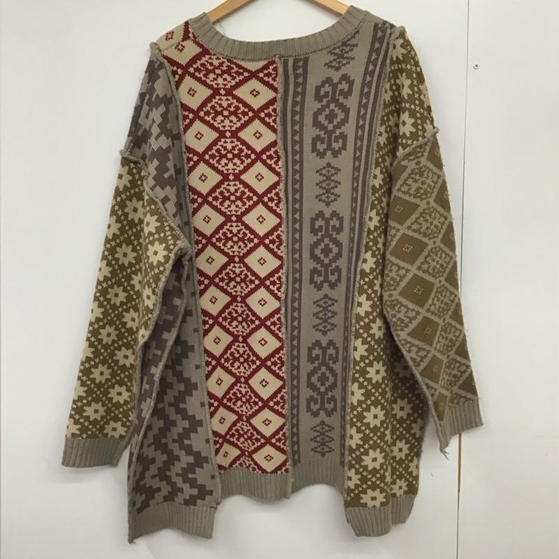 アミナ Amina カーディガン 長袖 長袖カーディガン 前ボタン ニットカーディガン プリント マルチカラー / マルチカラー /  メンズ USED 古着 中古 10150706