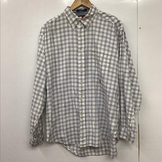 トミーヒルフィガー TOMMY HILFIGER シャツ、ブラウス 長袖 長袖シャツ チェックシャツ カラーシャツ L チェック 白 / ホワイト /  メンズ USED 古着 中古 10150709
