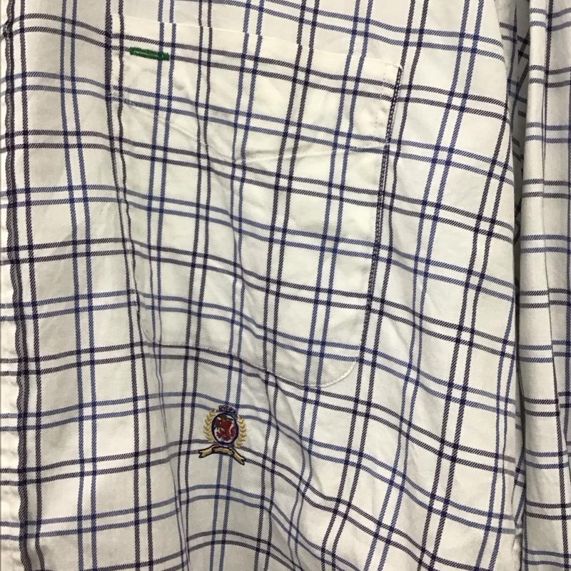 トミーヒルフィガー TOMMY HILFIGER シャツ、ブラウス 長袖 長袖シャツ チェックシャツ カラーシャツ L チェック 白 / ホワイト /  メンズ USED 古着 中古 10150709