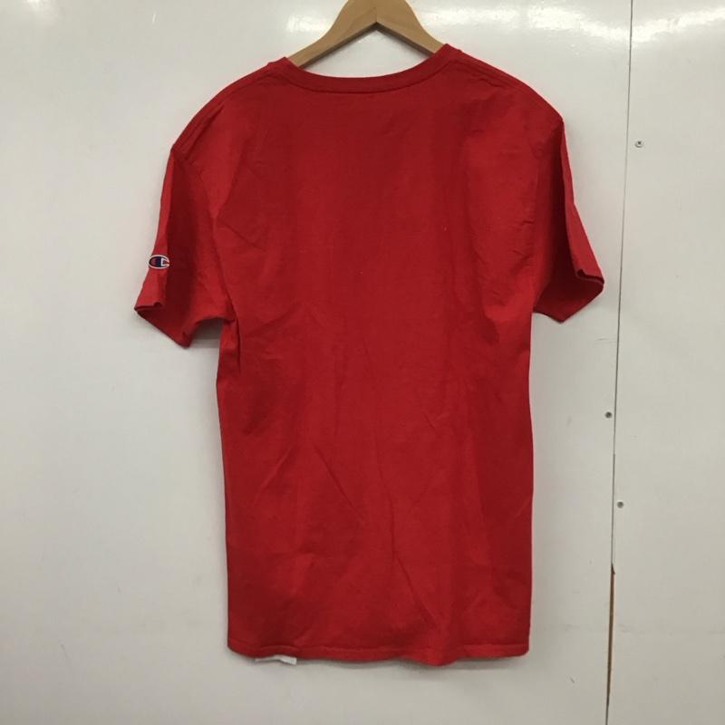 チャンピオン Champion Tシャツ 半袖 半袖カットソー プリントTシャツ クルーネックカットソー L 無地 赤 / レッド /  メンズ USED 古着 中古 10150731