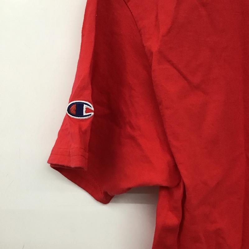チャンピオン Champion Tシャツ 半袖 半袖カットソー プリントTシャツ クルーネックカットソー L 無地 赤 / レッド /  メンズ USED 古着 中古 10150731