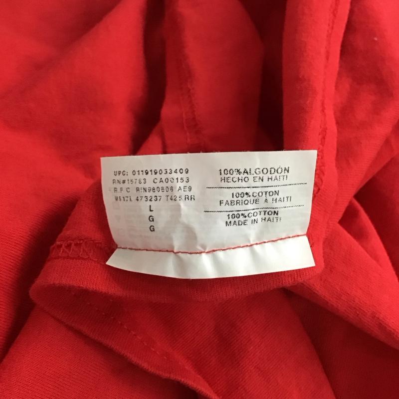 チャンピオン Champion Tシャツ 半袖 半袖カットソー プリントTシャツ クルーネックカットソー L 無地 赤 / レッド /  メンズ USED 古着 中古 10150731