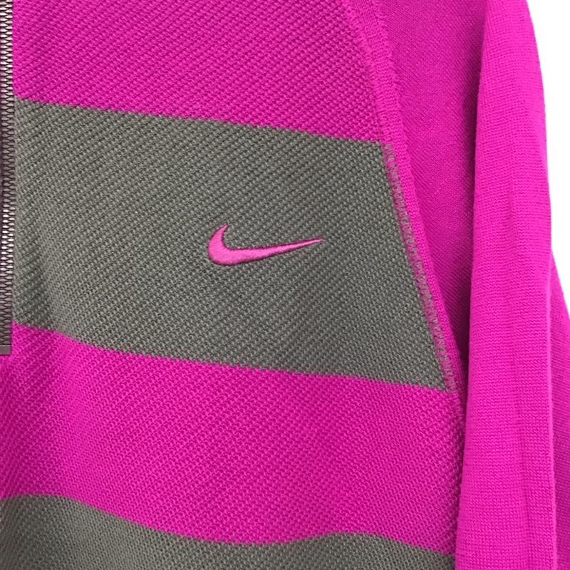 ナイキ NIKE ニット、セーター 長袖 長袖ニット ジップアップネック ゴルフウェア XL ロゴ、文字 灰 / グレー / X 紫 / パープル /  メンズ USED 古着 中古 10150733