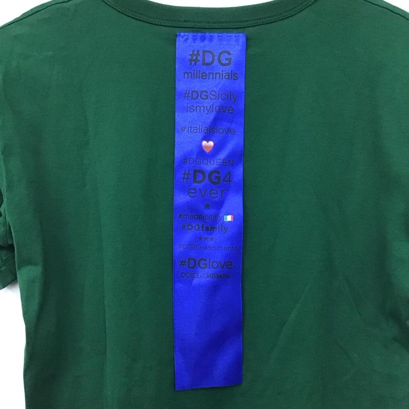 ドルチェアンドガッバーナ DOLCE&GABBANA Tシャツ 半袖 38 ロゴ、文字 緑 / グリーン /  メンズ USED 古着 中古 10150736