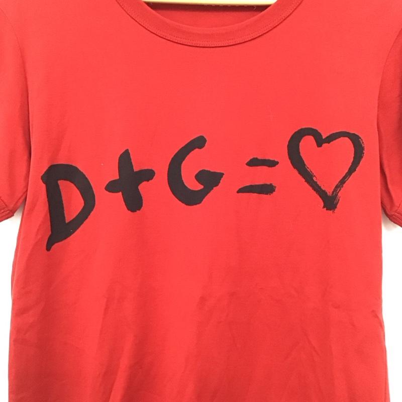 ドルチェアンドガッバーナ DOLCE&GABBANA Tシャツ 半袖 半袖カットソー プリントTシャツ クルーネックカットソー 36 ロゴ、文字 赤 / レッド /  メンズ USED 古着 中古 10150738