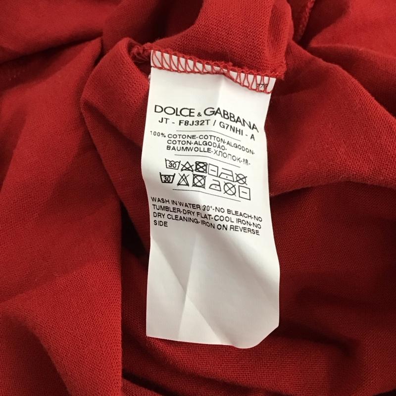 ドルチェアンドガッバーナ DOLCE&GABBANA Tシャツ 半袖 半袖カットソー プリントTシャツ クルーネックカットソー 36 ロゴ、文字 赤 / レッド /  メンズ USED 古着 中古 10150738