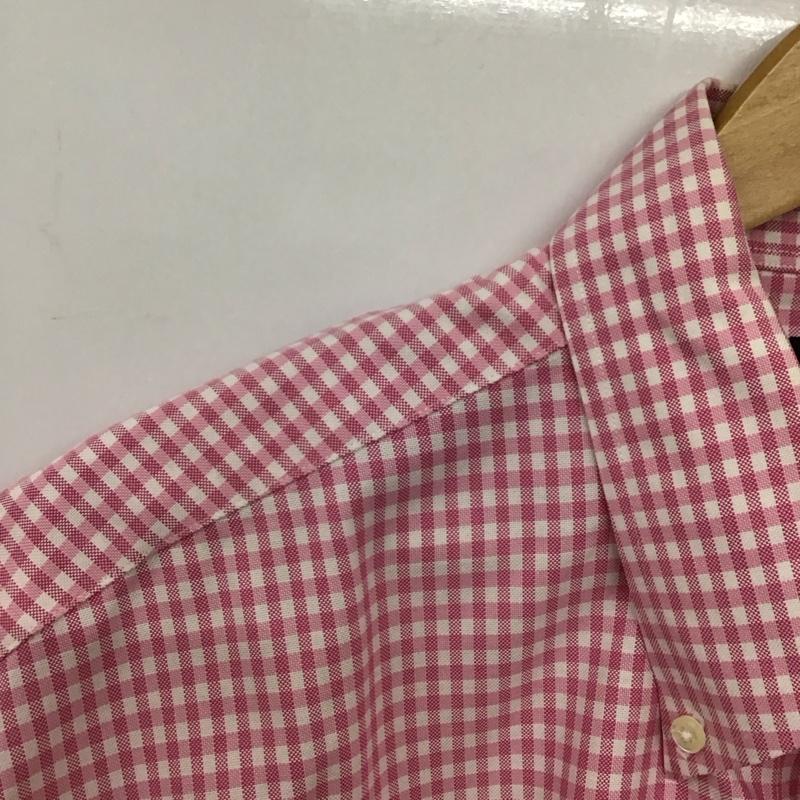 ブルックスブラザーズ BROOKS BROTHERS シャツ、ブラウス 半袖 半袖シャツ チェックシャツ カラーシャツ ボタンダウンシャツ L チェック 白 / ホワイト / X 桃 / ピンク /  メンズ USED 古着 中古 10150744