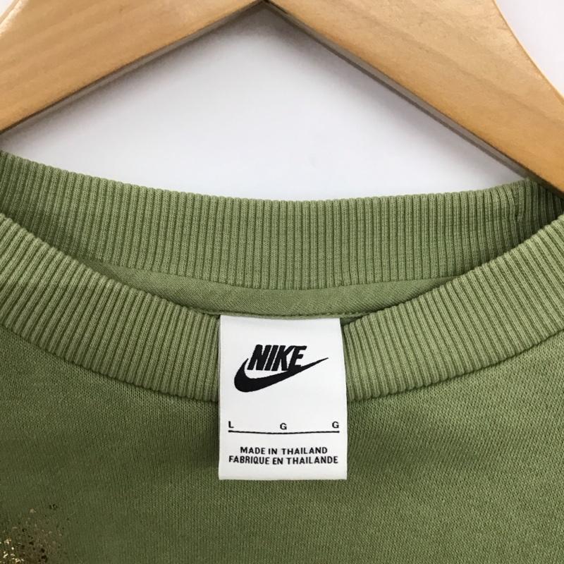 ナイキ NIKE トレーナー 長袖 dv9374-334 Sweatshirt 長袖トレーナー L ロゴ、文字 カーキ / カーキ /  ガールズ USED 古着 中古 10150745