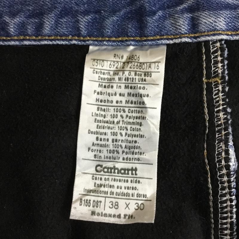 カーハート Carhartt パンツ デニム、ジーンズ デニムパンツ ワイドパンツ カジュアルパンツ 38 無地 インディゴ / インディゴ /  メンズ USED 古着 中古 10150758