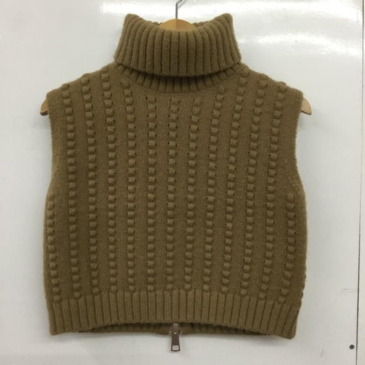 ザラ ZARA ベスト ベスト 4938 001 743 ニットベスト タートルネック タグ付き M 無地 ベージュ / ベージュ /  レディース USED 古着 中古 10150770