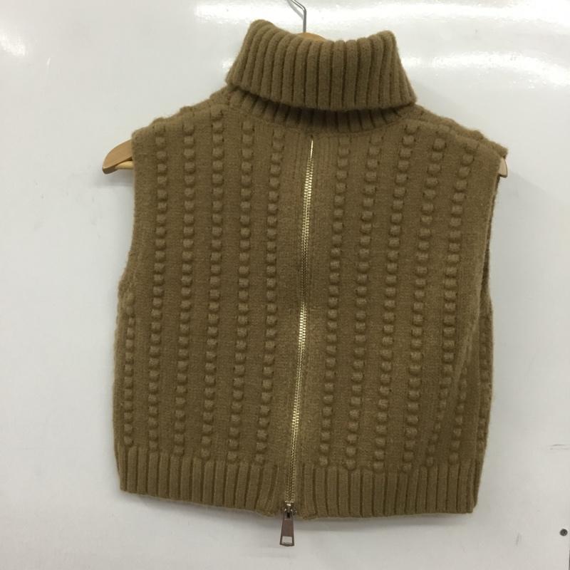 ザラ ZARA ベスト ベスト 4938 001 743 ニットベスト タートルネック タグ付き M 無地 ベージュ / ベージュ /  レディース USED 古着 中古 10150770