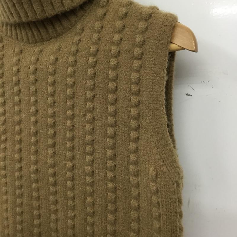 ザラ ZARA ベスト ベスト 4938 001 743 ニットベスト タートルネック タグ付き M 無地 ベージュ / ベージュ /  レディース USED 古着 中古 10150770