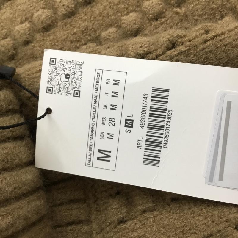 ザラ ZARA ベスト ベスト 4938 001 743 ニットベスト タートルネック タグ付き M 無地 ベージュ / ベージュ /  レディース USED 古着 中古 10150770