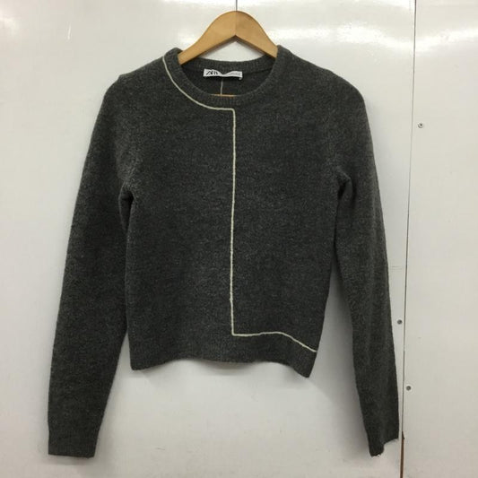 ザラ ZARA ニット、セーター 長袖 5536 202 803 クルーネック S  灰 / グレー /  レディース USED 古着 中古 10150774