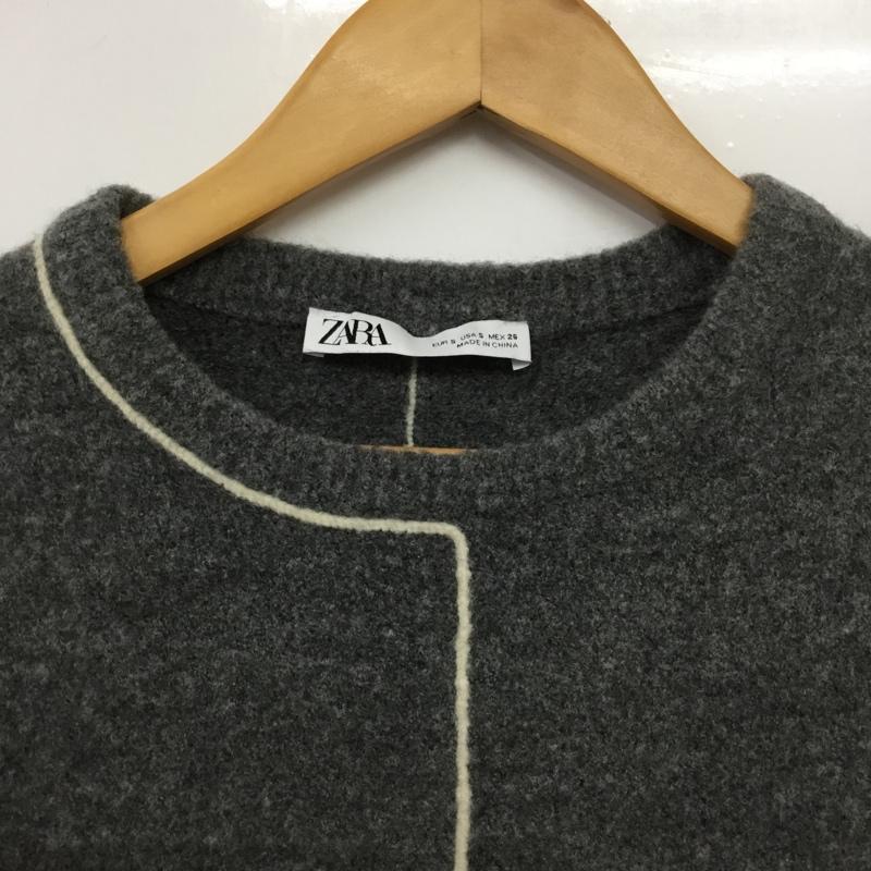 ザラ ZARA ニット、セーター 長袖 5536 202 803 クルーネック S  灰 / グレー /  レディース USED 古着 中古 10150774