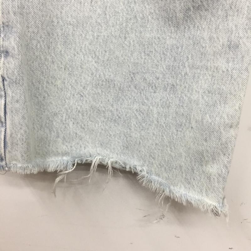 ザラ ZARA パンツ デニム、ジーンズ 6147 071 406 ワイドパンツ クラッシュデニム ダメージ加工 水色 / ライトブルー /  レディース USED 古着 中古 10150776