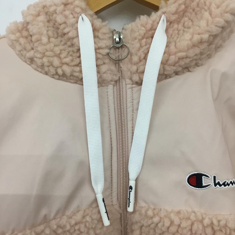 チャンピオン Champion パーカー 長袖 114764 ボアフリースジャケット フーディー S ロゴ、文字 桃 / ピンク /  レディース USED 古着 中古 10150778