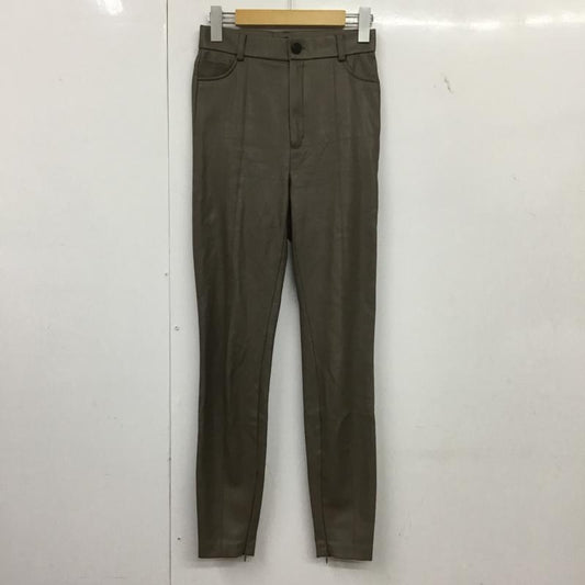 ザラ ZARA ボトムス ボトムス 2712 253 832 フェイクレザーパンツ フェイクレザーレギンス XS 無地 グレージュ / グレージュ /  レディース USED 古着 中古 10150780