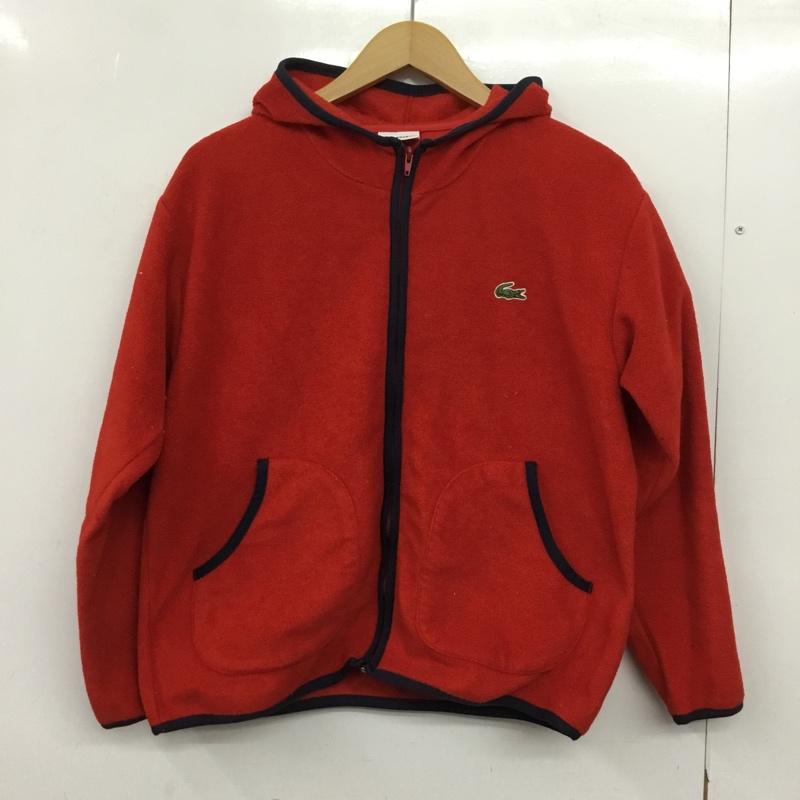 ラコステ LACOSTE パーカー 長袖 フリース キッズ 160 レディース 160cm ワンポイント 赤 / レッド /  ガールズ USED 古着 中古 10150783