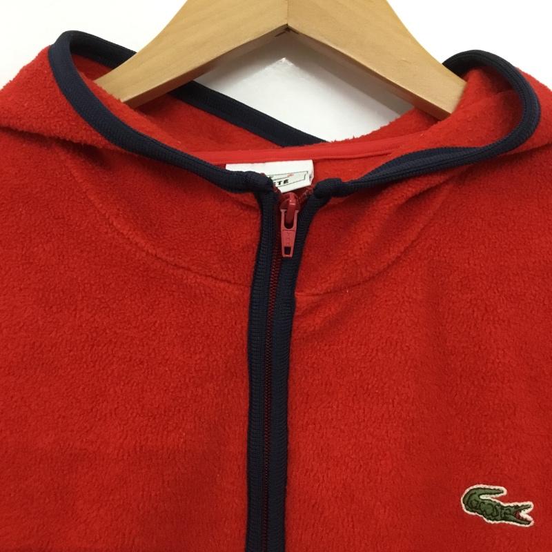 ラコステ LACOSTE パーカー 長袖 フリース キッズ 160 レディース 160cm ワンポイント 赤 / レッド /  ガールズ USED 古着 中古 10150783