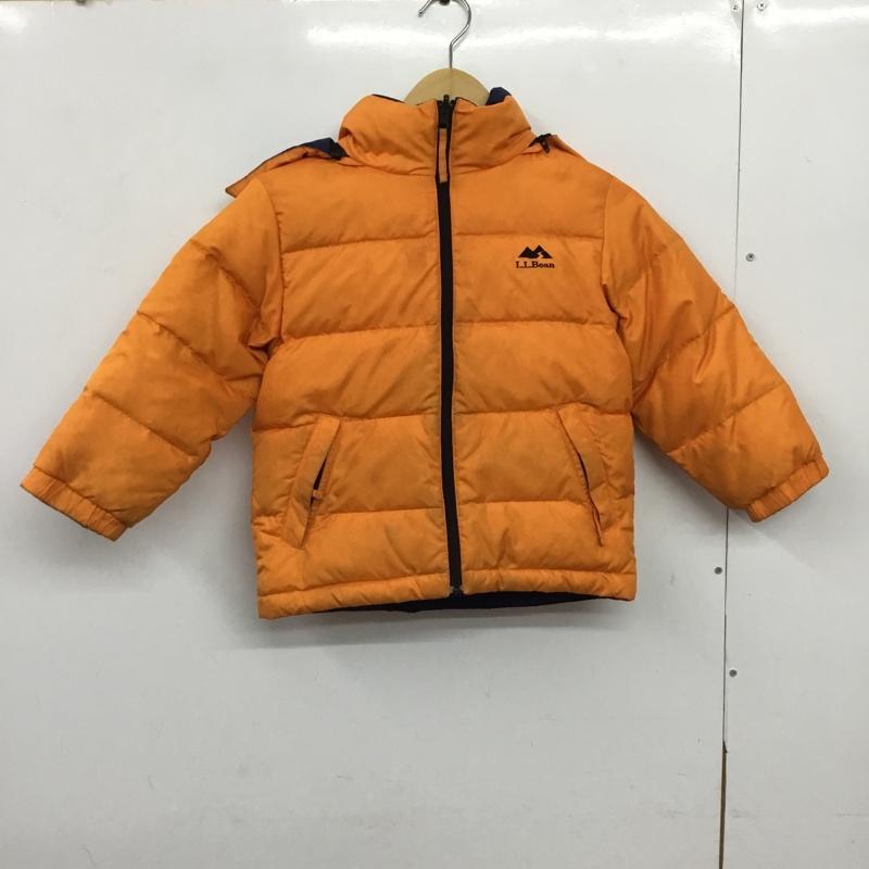 エルエルビーン L.L.Bean ジャケット、上着 ダウンジャケット キッズ リバーシブル XXS ロゴ、文字 橙 / オレンジ / X 紺 / ネイビー /  ボーイズ USED 古着 中古 10150784
