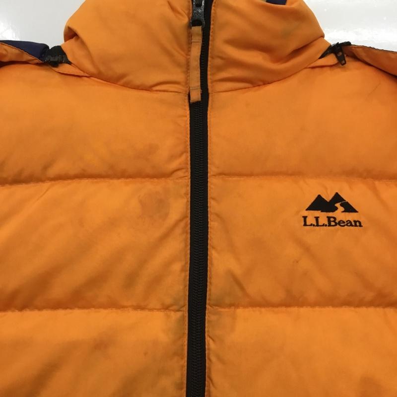 エルエルビーン L.L.Bean ジャケット、上着 ダウンジャケット キッズ リバーシブル XXS ロゴ、文字 橙 / オレンジ / X 紺 / ネイビー /  ボーイズ USED 古着 中古 10150784