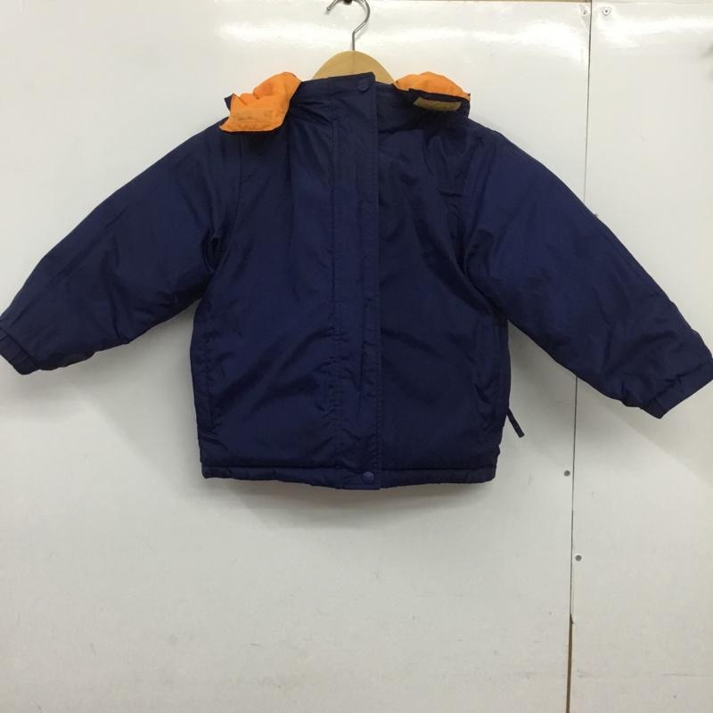 エルエルビーン L.L.Bean ジャケット、上着 ダウンジャケット キッズ リバーシブル XXS ロゴ、文字 橙 / オレンジ / X 紺 / ネイビー /  ボーイズ USED 古着 中古 10150784