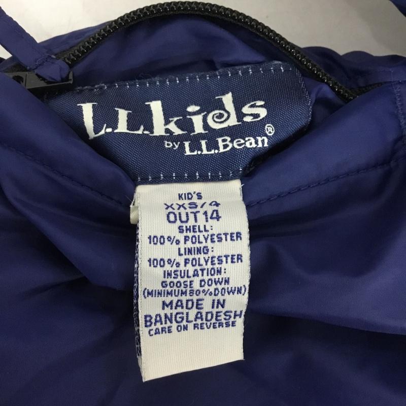 エルエルビーン L.L.Bean ジャケット、上着 ダウンジャケット キッズ リバーシブル XXS ロゴ、文字 橙 / オレンジ / X 紺 / ネイビー /  ボーイズ USED 古着 中古 10150784