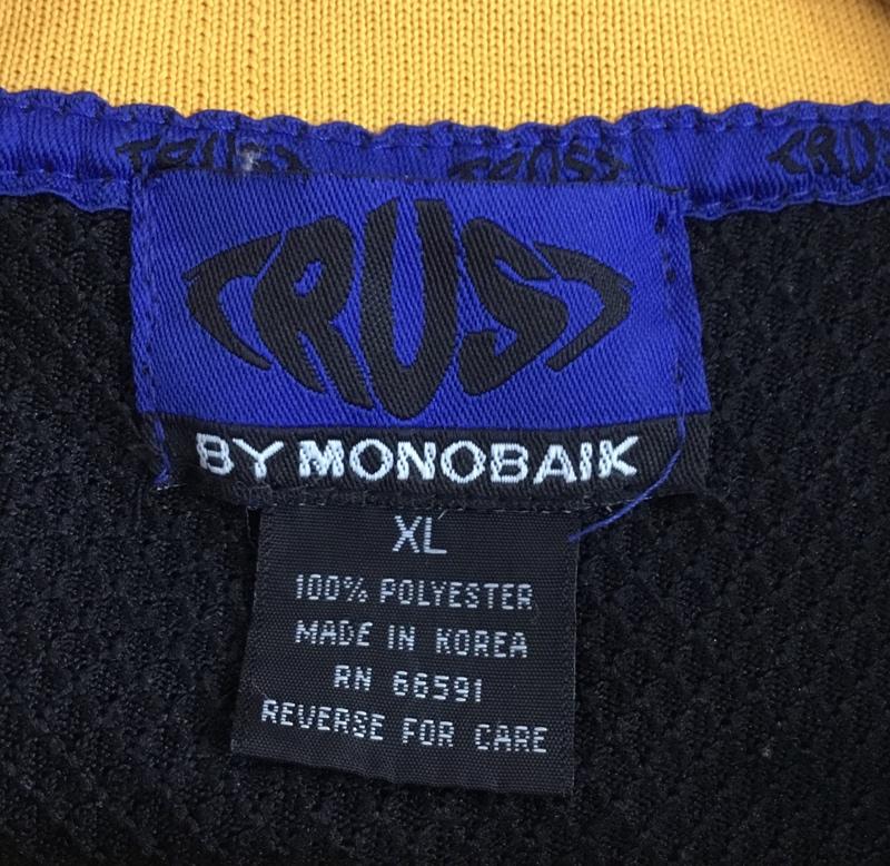 古着 USED ポロシャツ 半袖 Trust by Monobaik ハーフジップ XL ロゴ、文字 白 / ホワイト / X 黒 / ブラック / X 橙 / オレンジ /  メンズ USED 古着 中古 10150787