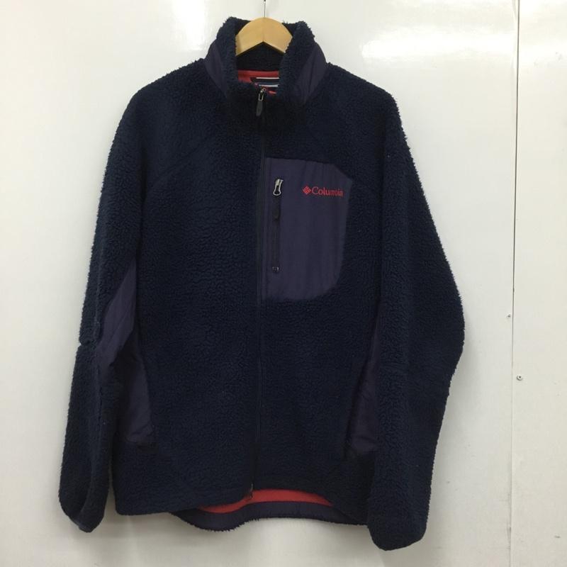 コロンビア Columbia ジャケット、上着 ジャケット、ブレザー 212 PM3626 アーチャーリッジ ジップアップフリースジャケット XL ロゴ、文字 紺 / ネイビー /  メンズ USED 古着 中古 10150788