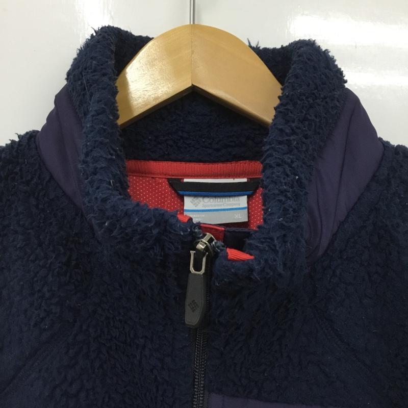 コロンビア Columbia ジャケット、上着 ジャケット、ブレザー 212 PM3626 アーチャーリッジ ジップアップフリースジャケット XL ロゴ、文字 紺 / ネイビー /  メンズ USED 古着 中古 10150788