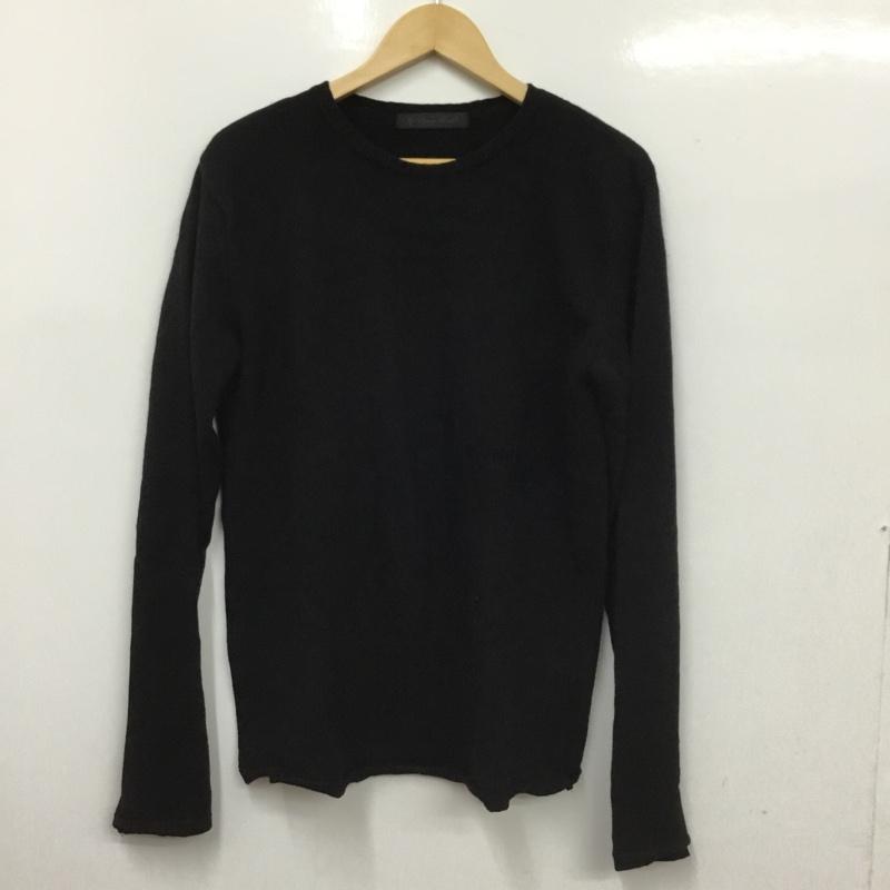 ラウンジリザード LOUNGE LIZARD ニット、セーター 長袖 ラムウール カシミヤ 2 ロゴ、文字 黒 / ブラック /  メンズ USED 古着 中古 10150791